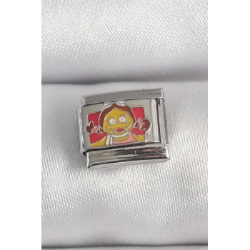 HEYF 316L Çelik Gümüş Renk Renkli Çocuk İşlemeli Nomination Charm