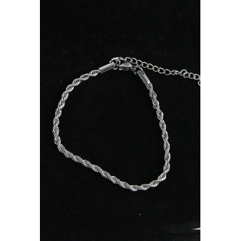 HEYF 316L Çelik Halat Model Gümüş Renk Erkek Bileklik