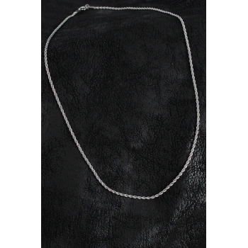 HEYF 316L Çelik Halat Zincir Model Gümüş Renk Erkek Kolye