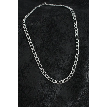 HEYF 316L Çelik Kalın Figaro Zincir Model Gümüş Renk Erkek Kolye