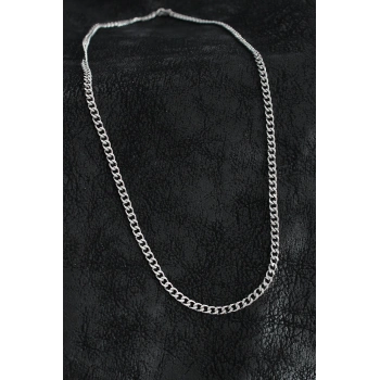 HEYF 316L Çelik Klasik Zincir Model Gümüş Renk Erkek Kolye