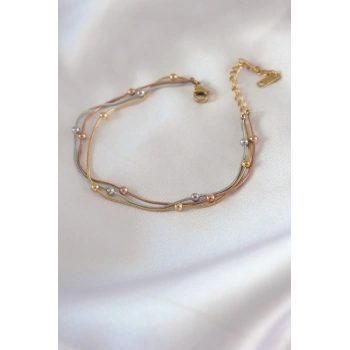 HEYF 316L Çelik Mix Renk Minimal Toplu Kadın Bileklik