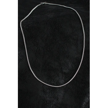 HEYF 316L Çelik Örme Zincir Model Gümüş Renk Erkek Kolye