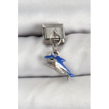 HEYF 316L Çelik Sallantılı Köpekbalığı Model Gümüş Renk Nomination Charm