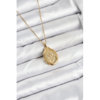 HEYF 316L Çelik Zincir Gold Renk Kapaklı Açılabilir Model Kadın Kolye