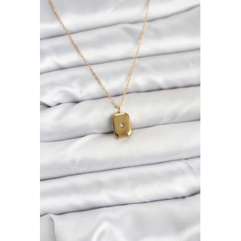 HEYF 316L Çelik Zincir Gold Renk Minimal Kutup Yıldızı Model Kadın Kolye