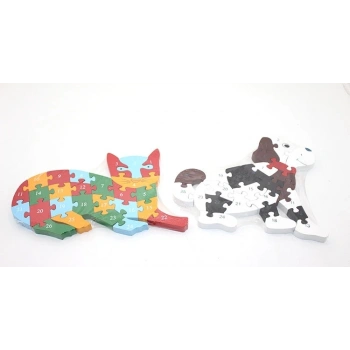 HEYF Ahşap Kedi Ve Köpek Yapboz Alk2019