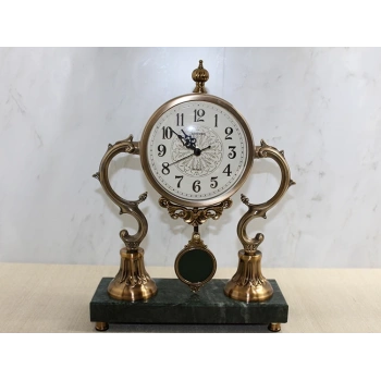 HEYF Altı Mermer Sarkaşlı Masa Üstü Saat Alk4321