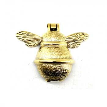 HEYF Antika Tarz Dekoratif Pirinç Arı Kapı Tokmağı, Taktak - Küçük,123x150mm, Sarı