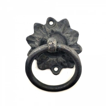 HEYF Antika Tarz Dekoratif Pirinç Çiçek Mobilya Kulbu, Kapı Kilit Halkası - 50mm, Oksit