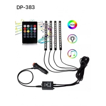 HEYF Araç İçi Ayak Altı Ses Duyarlı Şerit Led 4lü Set