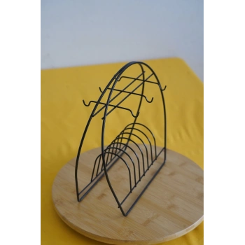 heyf Askılı Yuvarlak Fincan Standı, Siyah Fincan Standı, Fincan Takımı Standı