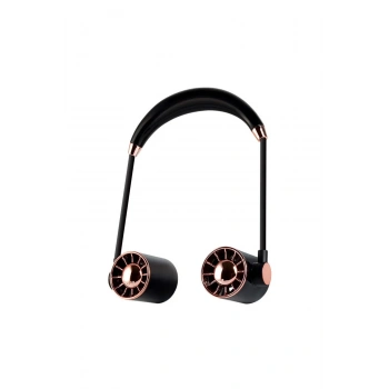 HEYF Boyunluk Fan Hava Soğutucu Vantilatör Boyuna Asmalı Şarjlı 3 Kademeli Mini Klima Siyah