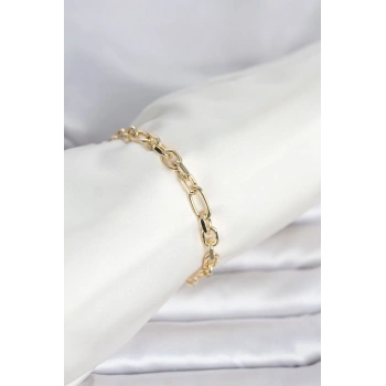 HEYF CM 14K Gold Renk Kalın Zincir Model Kadın Bileklik