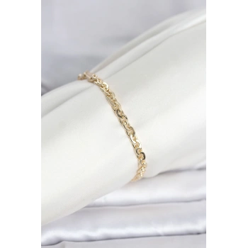 HEYF CM 14K Gold Renk Zincir Model Kadın Bileklik