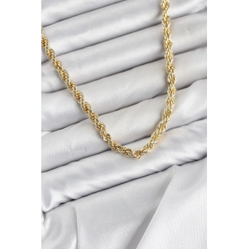 HEYF CM Burgu Model Gold Renk Pirinç 60 cm Kadın Kolye