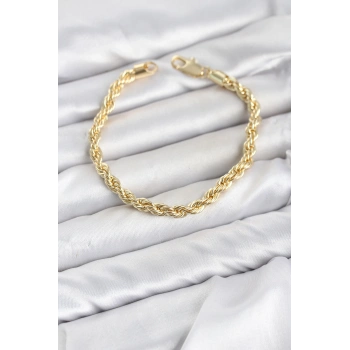 HEYF CM Burgu Model Gold Renk Pirinç Kadın Bileklik