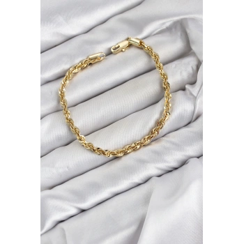 HEYF CM Singapur Model Zincir Gold Renk Kadın Bileklik