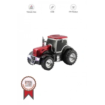 HEYF D42 Kırmızı Traktör Tasarım Usb/fm Radyo Bluetooth Hoparlör Speaker