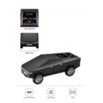 HEYF D68 Cyber Model Araba Tasarımlı Bluetooth Hoparlör 15w Güçlü Ses Rgb Led /tws/usb Siyah