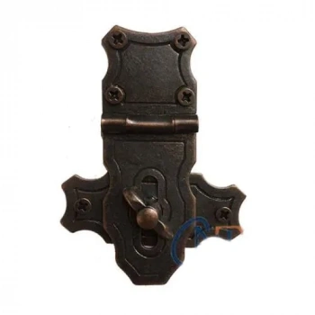 HEYF Dekoratif Anahtarlı Sandık Askısı - 40x55mm, Oksit, 1 Adet