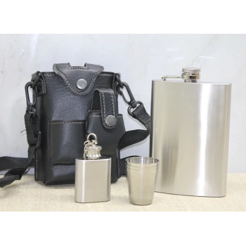 HEYF Deri Kılıflı Matara Seti Alk3928