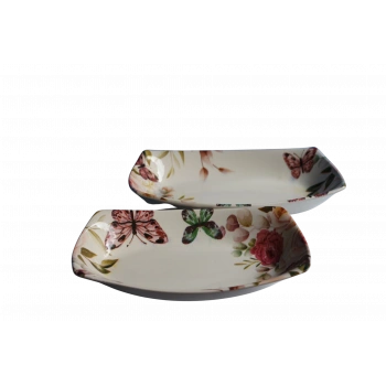 heyf Dijital Baskılı 2li Dikdörtgen Kayık Tabak