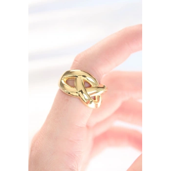 HEYF Düğüm Model Gold Renk Ayarlanabilir Yüzük