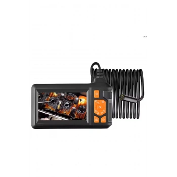 HEYF Ekranlı 3 Kameralı 10 Mt Hafıza Kart Destekli Sert Kablo Yılan Endoskop Kamera 8 Mm 4.3 Inc