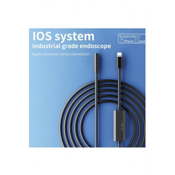 HEYF Endoskop Yılan Video Kamera İos Uyumlu Led’li 10 Metre 7 Mm Sert Kablo 2mp Full Hd