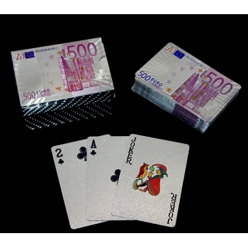 HEYF Euro Tasarımlı Gümüş İskambil Oyun Kartı Alk2812