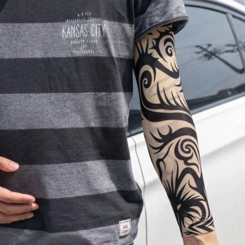 HEYF Giyilebilir Kol Dövmesi Çorap Dövme 3d Baskılı Kol Bacak Dövme 2 Adet Model 15