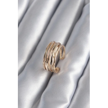 HEYF Gold Renk Ayarlanabilir Kadın Yüzük