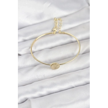 HEYF Gold Renk Pirinç Model Kadın Bileklik