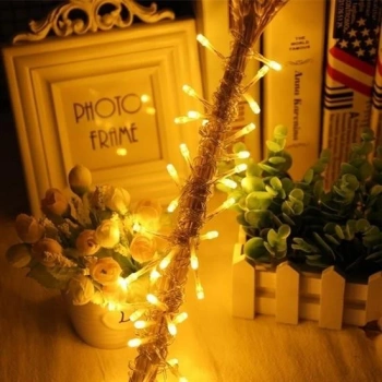 heyf HEYF® 10 Metre 100 Ledli 8 Fonksiyonlu Dekoratif Lambader Sarı Lamba