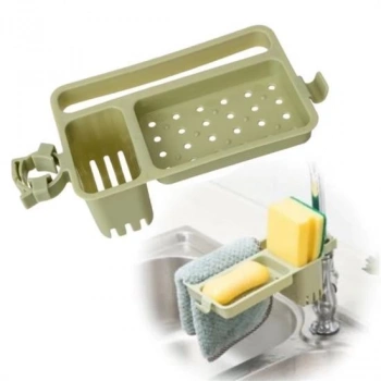 heyf heyf® Musluğa Takılan Sünger Havlu Askılı Sabun Hazneli mutfak Banyo Lavabo Düzenleyici Organizer