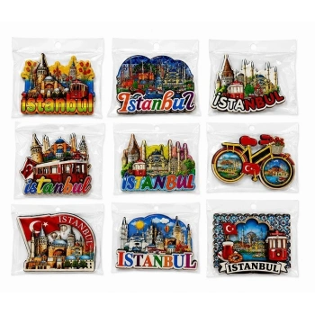 HEYF İstanbul Temalı Ahşap Buzdolapı Süsü Magnet Alk5825