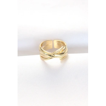 HEYF Kalın Gold Renk Ayarlanabilir Yüzük