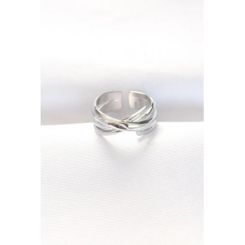 HEYF Kalın Silver Renk Ayarlanabilir Yüzük