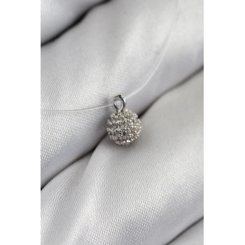 HEYF Misineli Topcuk Model Gümüş Renk Hayalet Kolye