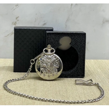 HEYF Özel Kutulu Osmanlı Devlet Arması Gümüş Köstekli Saat Alk4665