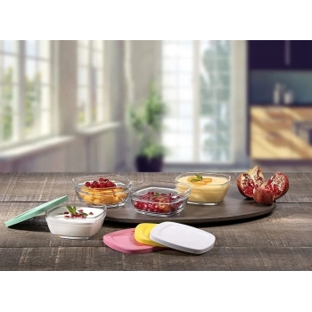 heyf Paşabahçe 96840 Pudding Saklama Kabı Renkli 4lü 310 cc