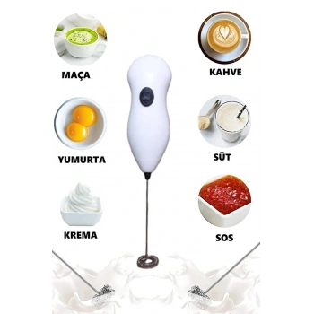 heyf Pilli Mini Mixer Kahve Süt Köpürtücü Karıştırıcı Cappuccino Mixer