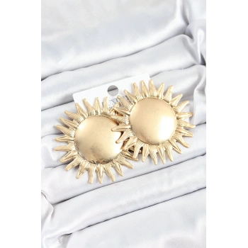 HEYF Pirinç Güneş Model Gold Renk Kadın Küpe