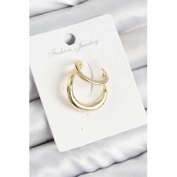 HEYF Pirinç Halka Model Gold Renk Sağ Kıkırdak Küpe