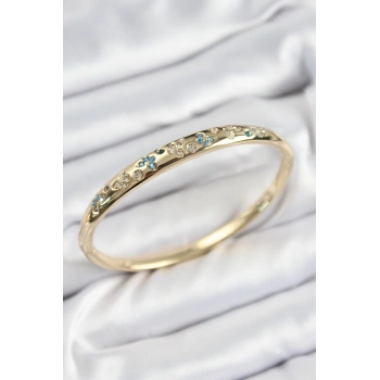 HEYF Pirinç Zirkon Taşlı Kelebek Model Gold Renk Kadın Kelepçe