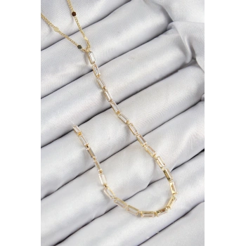 HEYF Pirinç Zirkon Taşlı Model Gold Renk Y Kolye