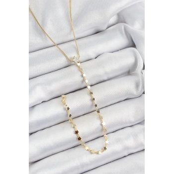 HEYF Pirinç Zirkon Taşlı Yıldız Figürlü Y Model Gold Renk Kadın Kolye