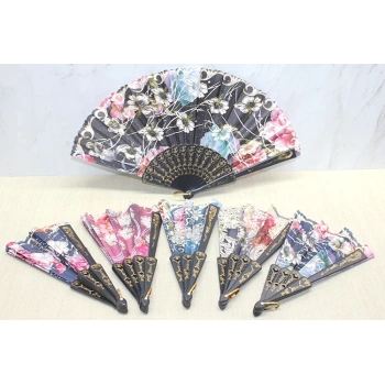 HEYF Plastik Çiçek Desenli Yelpaze Alk3571