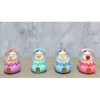 HEYF Şans Kedisi Işıklı Kar Küresi Alk4914